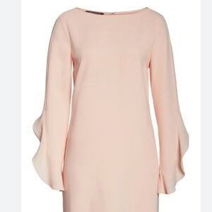 Lafayette 148 | Emery Ruffle Cuff Shift Dress | Soft Pink |Size Small
